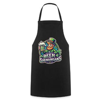 Bière et manigances de la Saint-Patrick - Tablier de cuisine - noir - Devant - AI Model Male 185 dark (185cm)