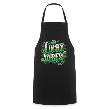 Saint-Patrick Lucky Vibes Design - Tablier de cuisine - noir - Devant - AI Model Male 185 dark (185cm)