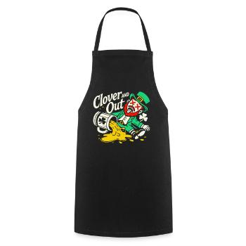 St. Patrick's Day Clover And Out Fun - Cooking Apron - black - Front - AI Model Male 185 dark (185cm)