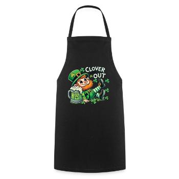 clover and out St. Patrick's Day fun - Cooking Apron - black - Front - AI Model Male 185 dark (185cm)