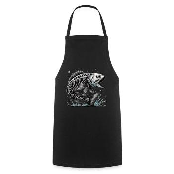 Poisson osseux maléfique des profondeurs - Tablier de cuisine - noir - Devant - AI Model Male 185 dark (185cm)