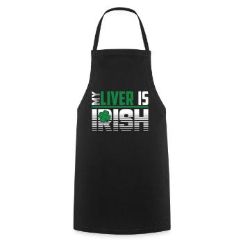 St Patrick's Day My Liver Is Irish - Cooking Apron - black - Front - AI Model Male 185 dark (185cm)