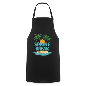 Spring Break Palm Trees Beach - Cooking Apron - black - Front - AI Model Male 185 dark (185cm)