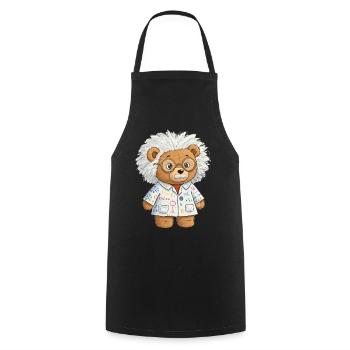 Teddybär Wissenschaftler - Kochschürze - Schwarz - Vorne - AI Model Male 185 dark (185cm)