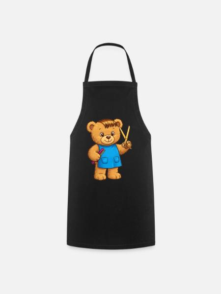 Teddybär Friseur - Kochschürze - Schwarz