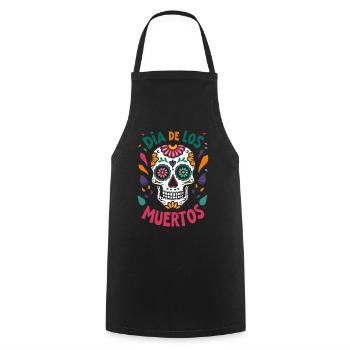 Totenkopf Mexico Día de los Muertos Skull - Kochschürze - Schwarz - Vorne - AI Model Male 185 dark (185cm)