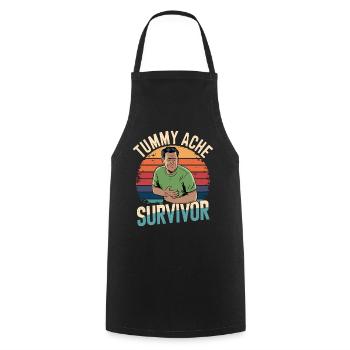 Belly Ache, Survivor, Retro Design - Cooking Apron - black - Front - AI Model Male 185 dark (185cm)