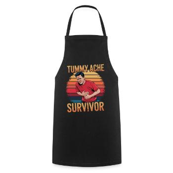 Bauchweh Überlebender Tummy Ache Survivor - Cooking Apron - black - Front - AI Model Male 185 dark (185cm)