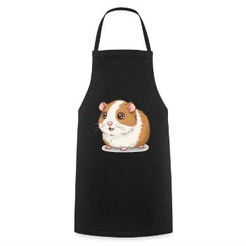 Tier Cartoon Meerschweinchen - Kochschürze - Schwarz - Vorne - AI Model Male 185 dark (185cm)