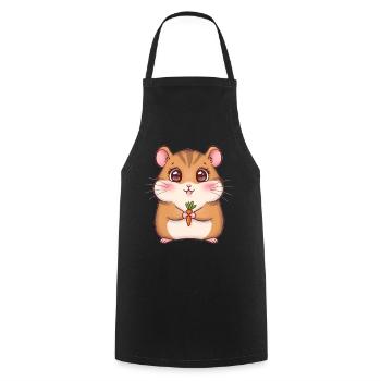 Animal dessin animé hamster - Tablier de cuisine - noir - Devant - AI Model Male 185 dark (185cm)