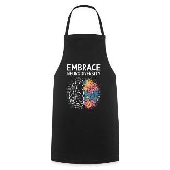 Embrace Neurodiversity Autism Awareness Men Women - Cooking Apron - black - Front - AI Model Male 185 dark (185cm)