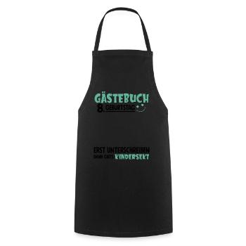 Guestbook 8 Birthday Sign Children's - Cooking Apron - black - Front - AI Model Male 185 dark (185cm)