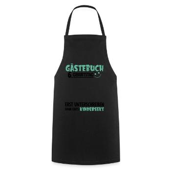 Guestbook 6 Birthday Sign Children's - Cooking Apron - black - Front - AI Model Male 185 dark (185cm)