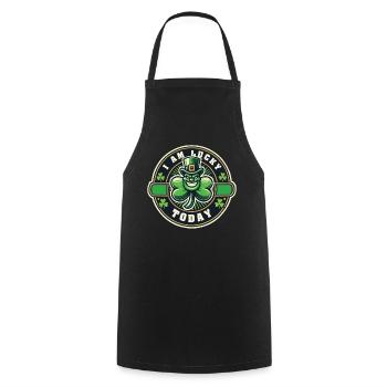 Saint-Patrick Trèfle chanceux Je suis aujourd’hui - Tablier de cuisine - noir - Devant - AI Model Male 185 dark (185cm)