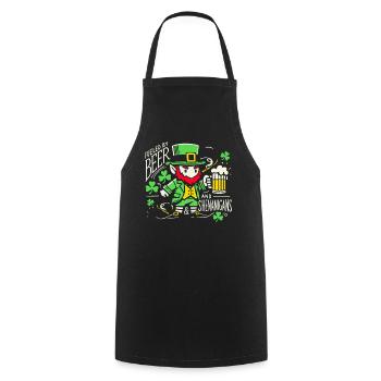 Fête de la Saint-Patrick avec de la bière et des blagues - Tablier de cuisine - noir - Devant - AI Model Male 185 dark (185cm)