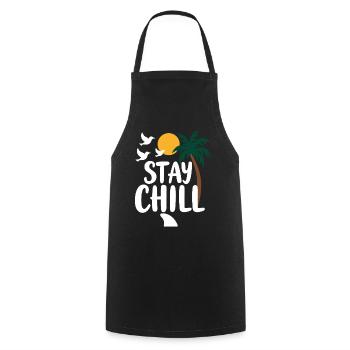Séjour Chill Détente tropicale Vacances d’été - Tablier de cuisine - noir - Devant - AI Model Male 185 dark (185cm)