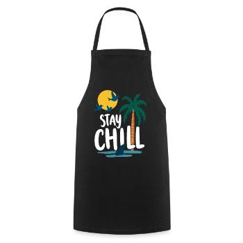 Séjour Chill Détente tropicale Vacances d’été - Tablier de cuisine - noir - Devant - AI Model Male 185 dark (185cm)