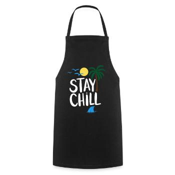 Séjour Chill Détente tropicale Vacances d’été - Tablier de cuisine - noir - Devant - AI Model Male 185 dark (185cm)