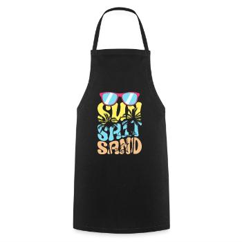 Sonne Salz Sand Sommerurlaub - Kochschürze - Schwarz - Vorne - AI Model Male 185 dark (185cm)
