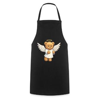 Teddybär Engel - Kochschürze - Schwarz - Vorne - AI Model Male 185 dark (185cm)