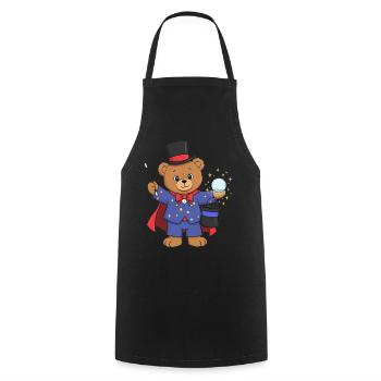 Teddy Bear Wizard - Cooking Apron - black - Front - AI Model Male 185 dark (185cm)