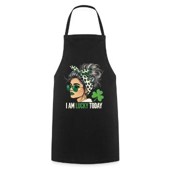 La Saint-Patrick J’ai de la chance aujourd’hui Design - Tablier de cuisine - noir - Devant - AI Model Male 185 dark (185cm)