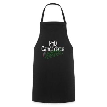 Promotion zum Doktor / PhD Candidate Survivor / Dr - Kochschürze - Schwarz - Vorne - AI Model Male 185 dark (185cm)