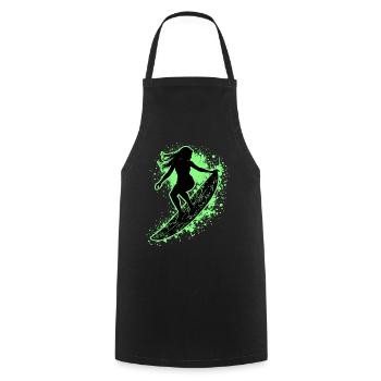 Stylish Surfer Surfing Surfer Surfer - Cooking Apron - black - Front - AI Model Male 185 dark (185cm)
