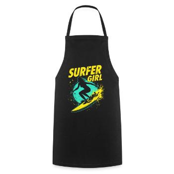 Surfer Girl Surfer Surfing Surfing Surfer - Cooking Apron - black - Front - AI Model Male 185 dark (185cm)