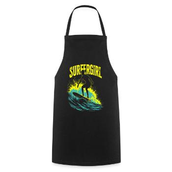 Surfer Girl Surfer Surfing Surfing Surfer - Cooking Apron - black - Front - AI Model Male 185 dark (185cm)