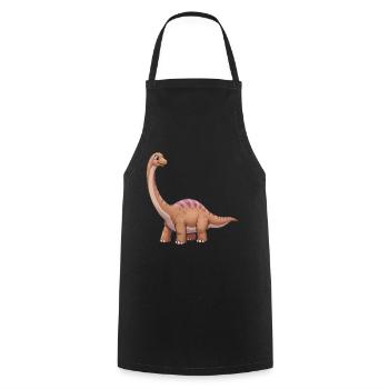 Dino Cartoon Apatosaurus - Kochschürze - Schwarz - Vorne - AI Model Male 185 dark (185cm)