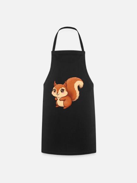 Tier Cartoon Eichhörnchen - Kochschürze - Schwarz