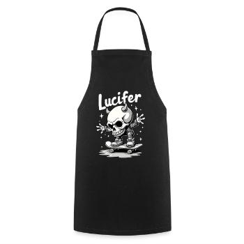 Skater Skeleton Lucifer Devilishly cool on the road - Cooking Apron - black - Front - AI Model Male 185 dark (185cm)