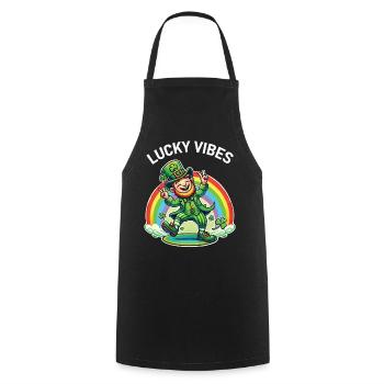 St. Patrick's Day Happy Vibes - Cooking Apron - black - Front - AI Model Male 185 dark (185cm)
