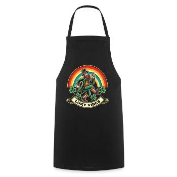 Luky Vibes for St. Patrick's Day - Cooking Apron - black - Front - AI Model Male 185 dark (185cm)
