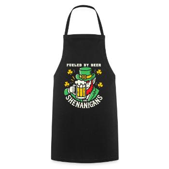 St. Patrick's Day Fun with Beer and Jokes - Cooking Apron - black - Front - AI Model Male 185 dark (185cm)