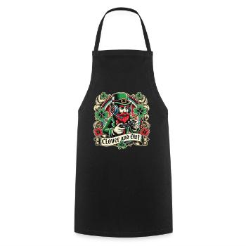 St. Patrick's Day Gaming Leprechaun Clover And Out - Cooking Apron - black - Front - AI Model Male 185 dark (185cm)