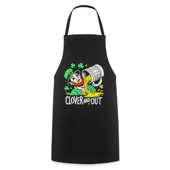 clover and out St. Patrick's Day fun - Cooking Apron - black - Front - AI Model Male 185 dark (185cm)