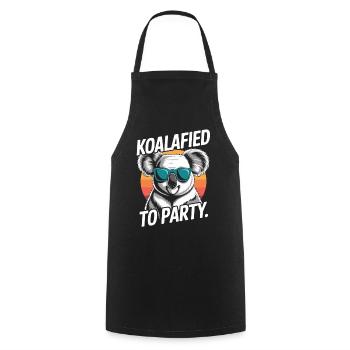 Koala with sunglasses – party atmosphere guaranteed - Cooking Apron - black - Front - AI Model Male 185 dark (185cm)