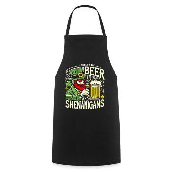S’amuser à la Saint-Patrick avec de la bière et des manigances - Tablier de cuisine - noir - Devant - AI Model Male 185 dark (185cm)