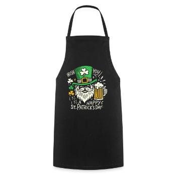 Bonne célébration de la Saint-Patrick avec les Irlandais - Tablier de cuisine - noir - Devant - AI Model Male 185 dark (185cm)