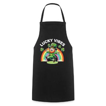 Lucky Vibes Arc-en-ciel de la Saint-Patrick - Tablier de cuisine - noir - Devant - AI Model Male 185 dark (185cm)