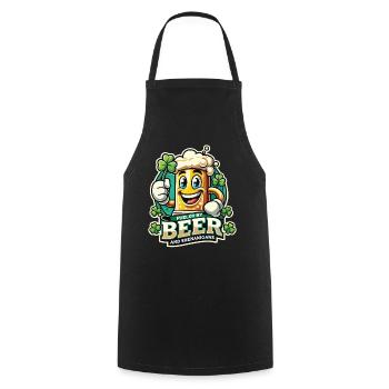 St. Patricks Day Lustiger Bier Humor - Kochschürze - Schwarz - Vorne - AI Model Male 185 dark (185cm)