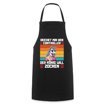 Gaming Saying Gamer Design Gamer - Cooking Apron - black - Front - AI Model Male 185 dark (185cm)