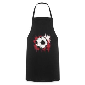 Roter Farbklecks-Fußball - Cooler Mannschaftssport - Kochschürze - Schwarz - Vorne - AI Model Male 185 dark (185cm)