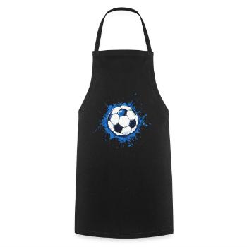 Blue Splash Football - Cool Club Logo - Cooking Apron - black - Front - AI Model Male 185 dark (185cm)