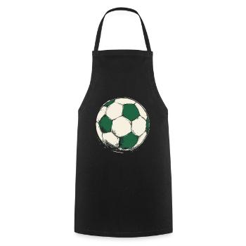 Green football for teams and clubs - Cooking Apron - black - Front - AI Model Male 185 dark (185cm)