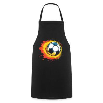 Burning Football - Flames for Athletes Pure - Cooking Apron - black - Front - AI Model Male 185 dark (185cm)
