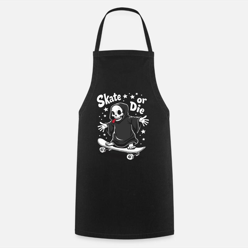 Skateboard Grim Reaper – Skate or Die - Tablier de cuisine - noir