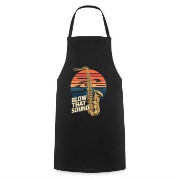 Blow That Sound – Saxophone Power - Cooking Apron - black - Front - AI Model Male 185 dark (185cm)